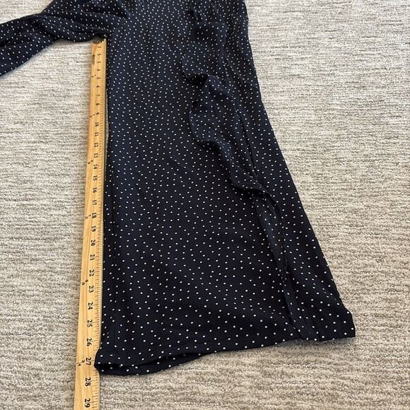 Blu Pepper Polka Dot Cascading Ruffle Wide Leg Pants Size M Navy Elastic Back - Picture 8 of 15